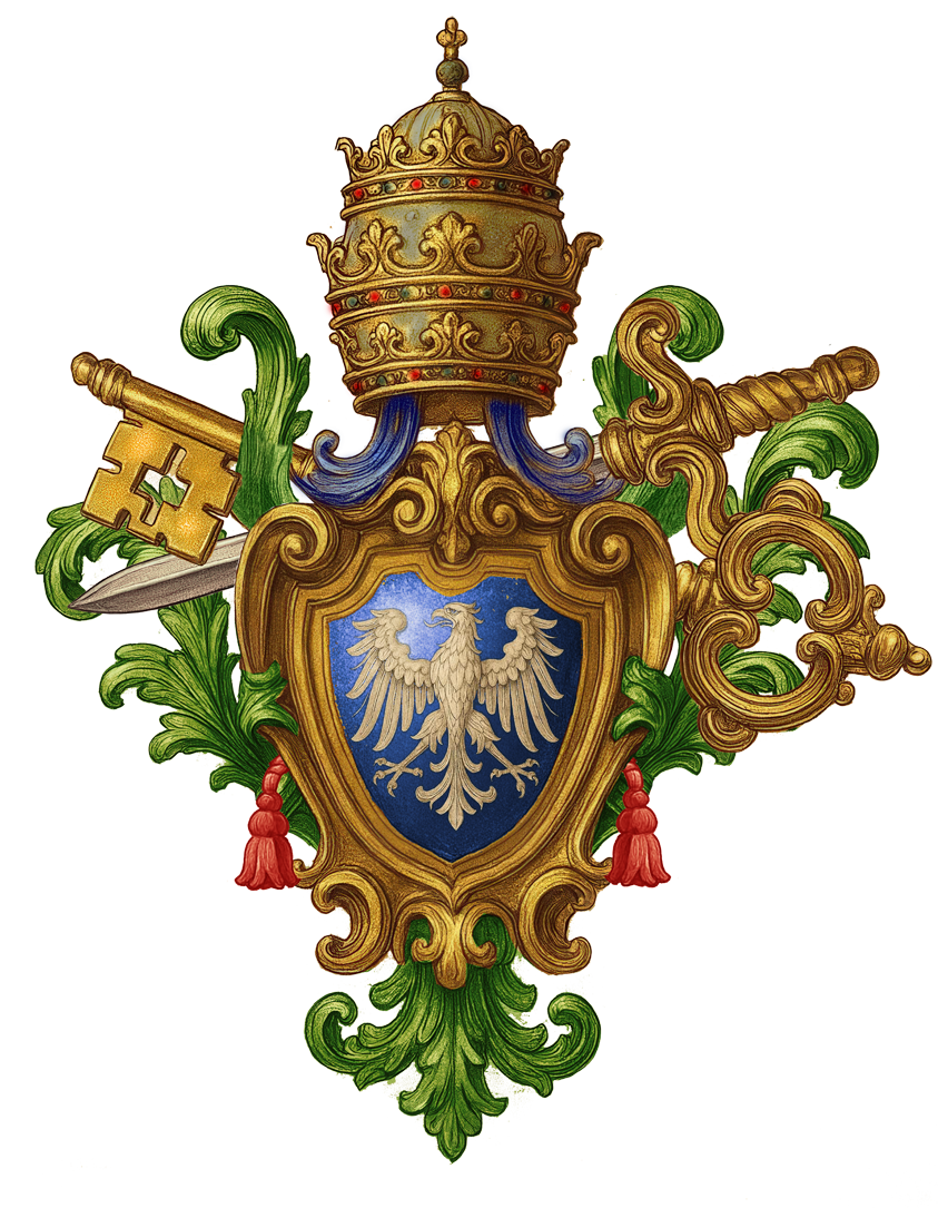 Shield and external ornaments of the Bishop of Rome-Ruthenia